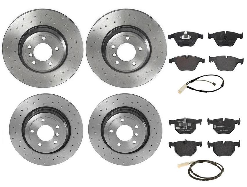 Brembo Brake Pads and Rotors Kit - Front and Rear (348mm/336mm) (Xtra) (Low-Met)